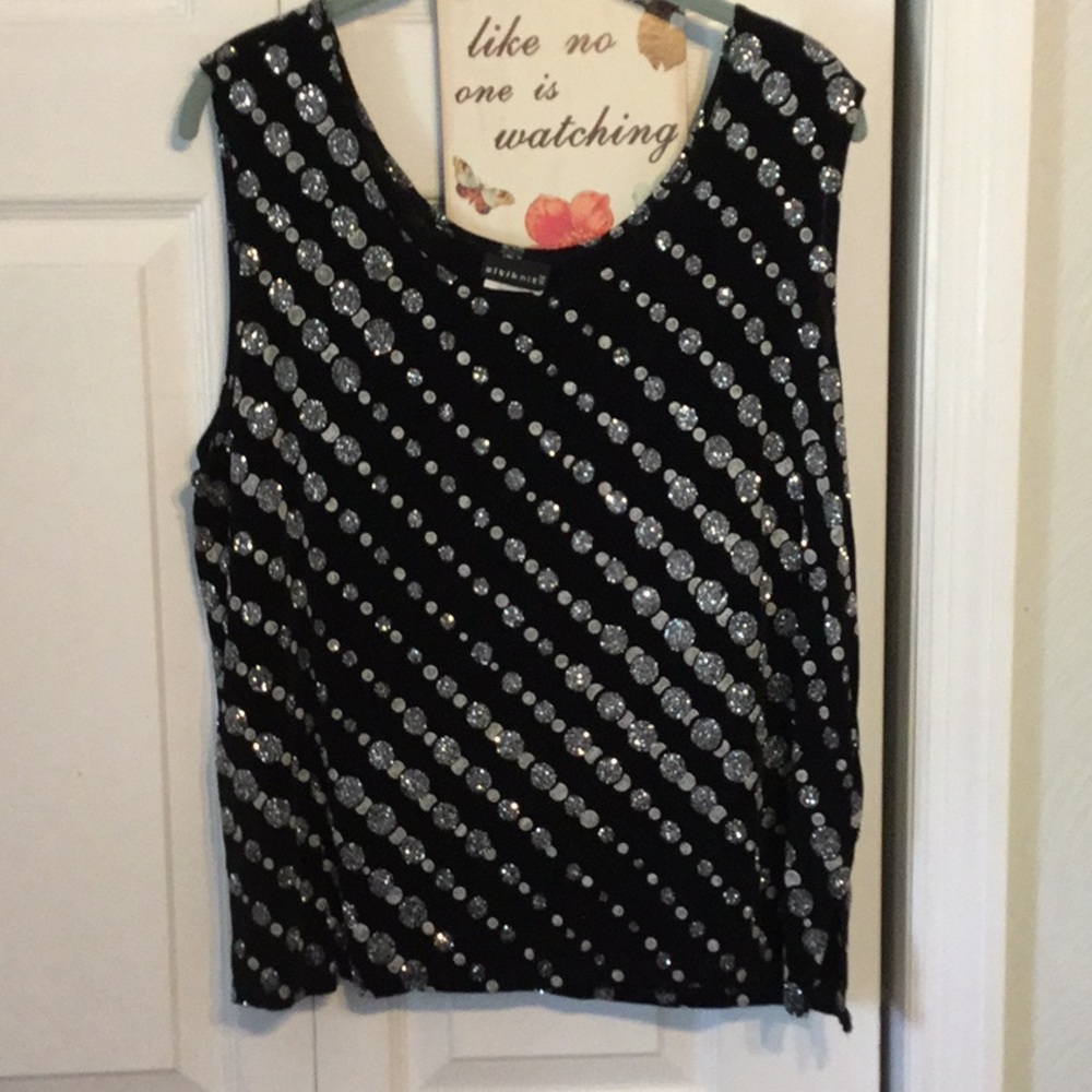 Black and silver patterned top